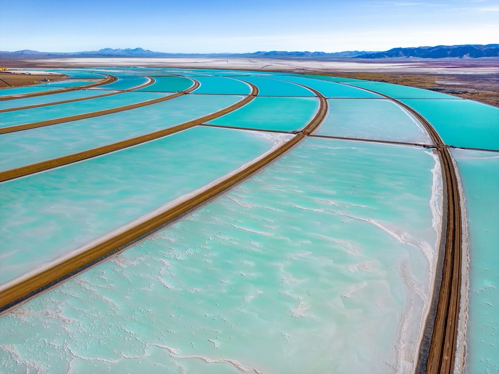 Lithium evaporation ponds in Argentina