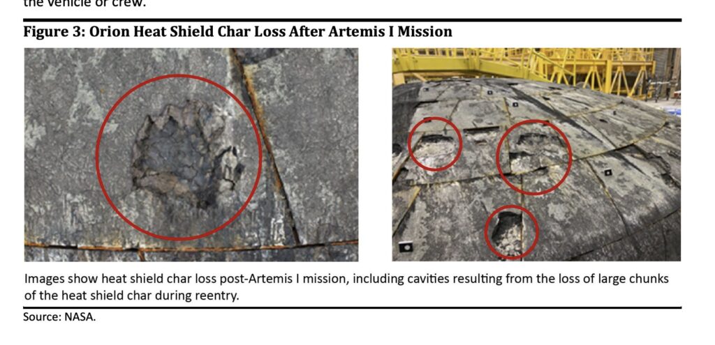 Heat Shield Damage from Artemis I